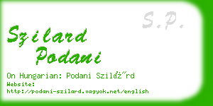 szilard podani business card